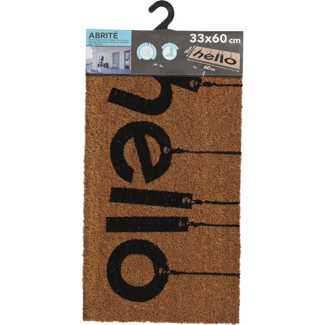 Preș Intrare Exterior Adăpostit Hello 33X60CM Coco/Pvc