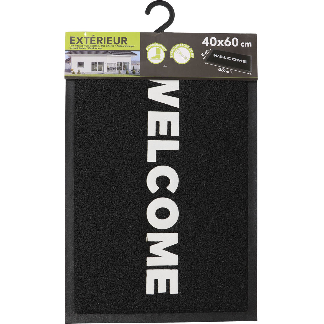 Preș de Intrare Exterior Spaghetti 40X60CM PVC NEGRU - Welcome