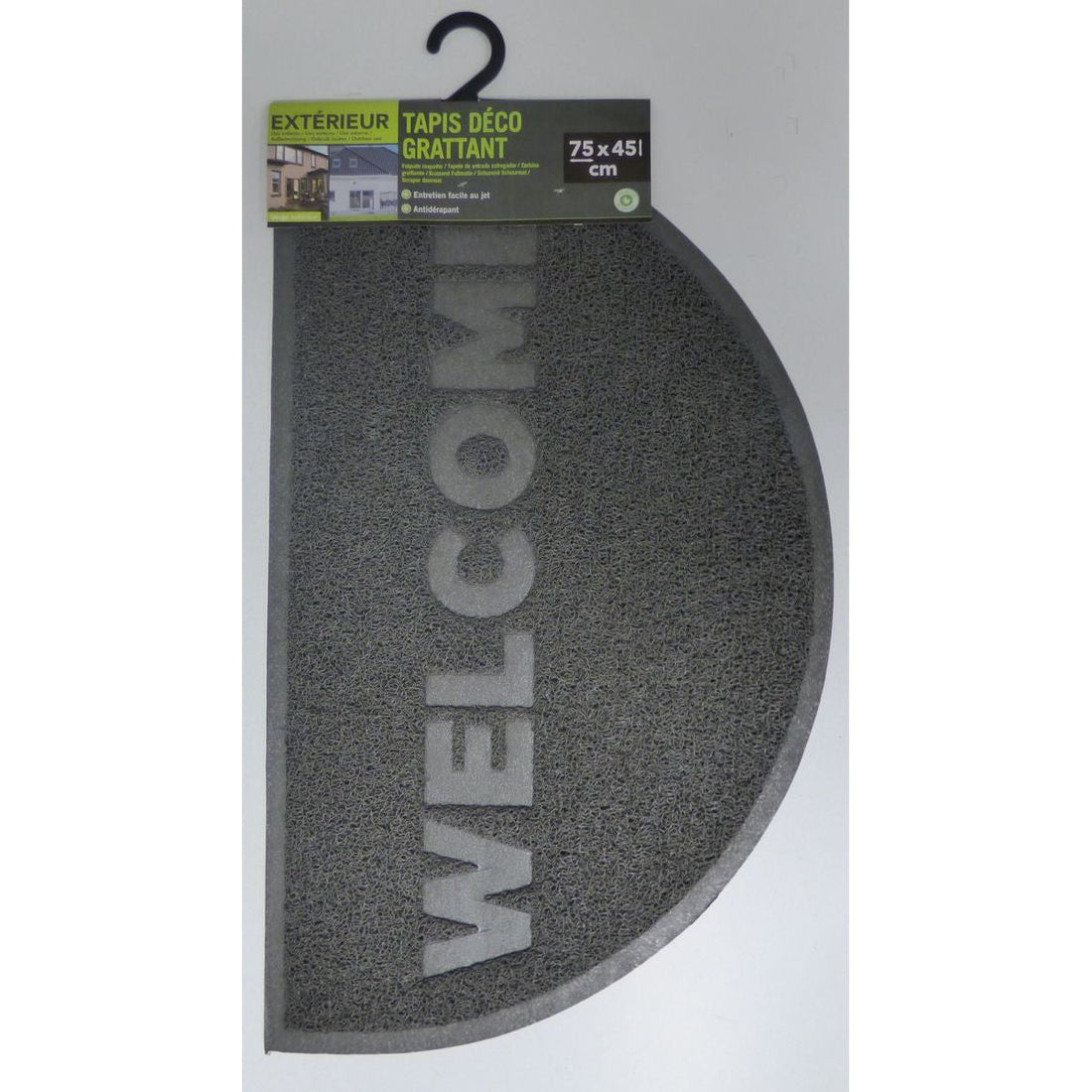 Preș de Intrare Exterior Welcome Half-Moon 45X75CM Pvc - Negru