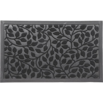 Preș Intrare Exterior Feuillage 45X75CM Poliester/Cauciuc - Negru