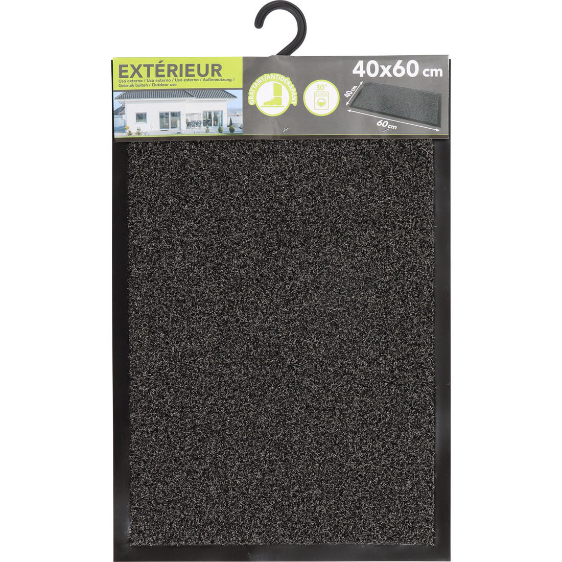 Preș Intrare Exterior 40X60CM Polipropilenă/Pvc - Gri/Negru