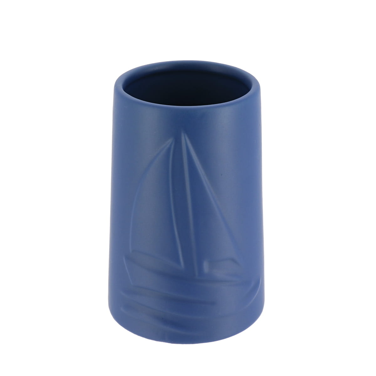 Pahar Rotund din Ceramică Decorat cu Motiv Nautic - Navy Blue