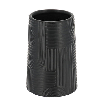 Pahar Rotund din Ceramică Decor cu Motive Etnice - Negru