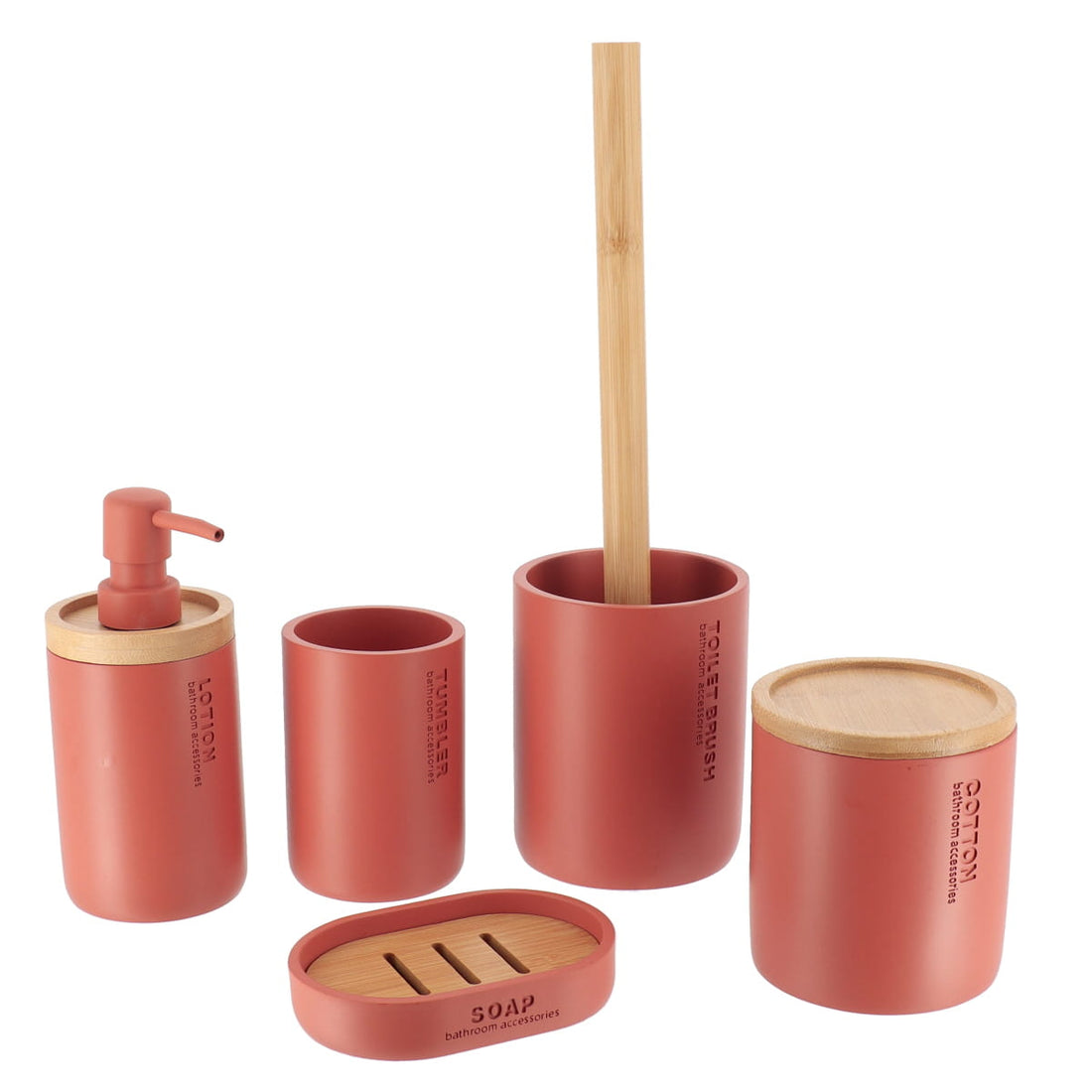 Dozator de Săpun din Polirasină 280 ml - Terracotta/Bambus