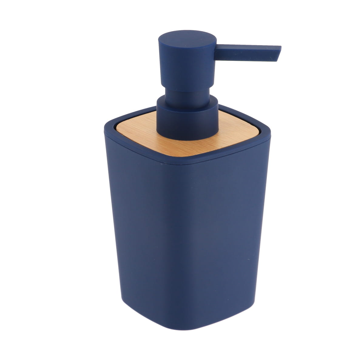 Dozator de Săpun din Cauciuc din ABS și Bambus 380 ml - Navy Blue