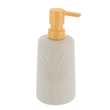 Dispenser pentru Săpun din Ceramică Decor cu Palmier 430 ml - Gri