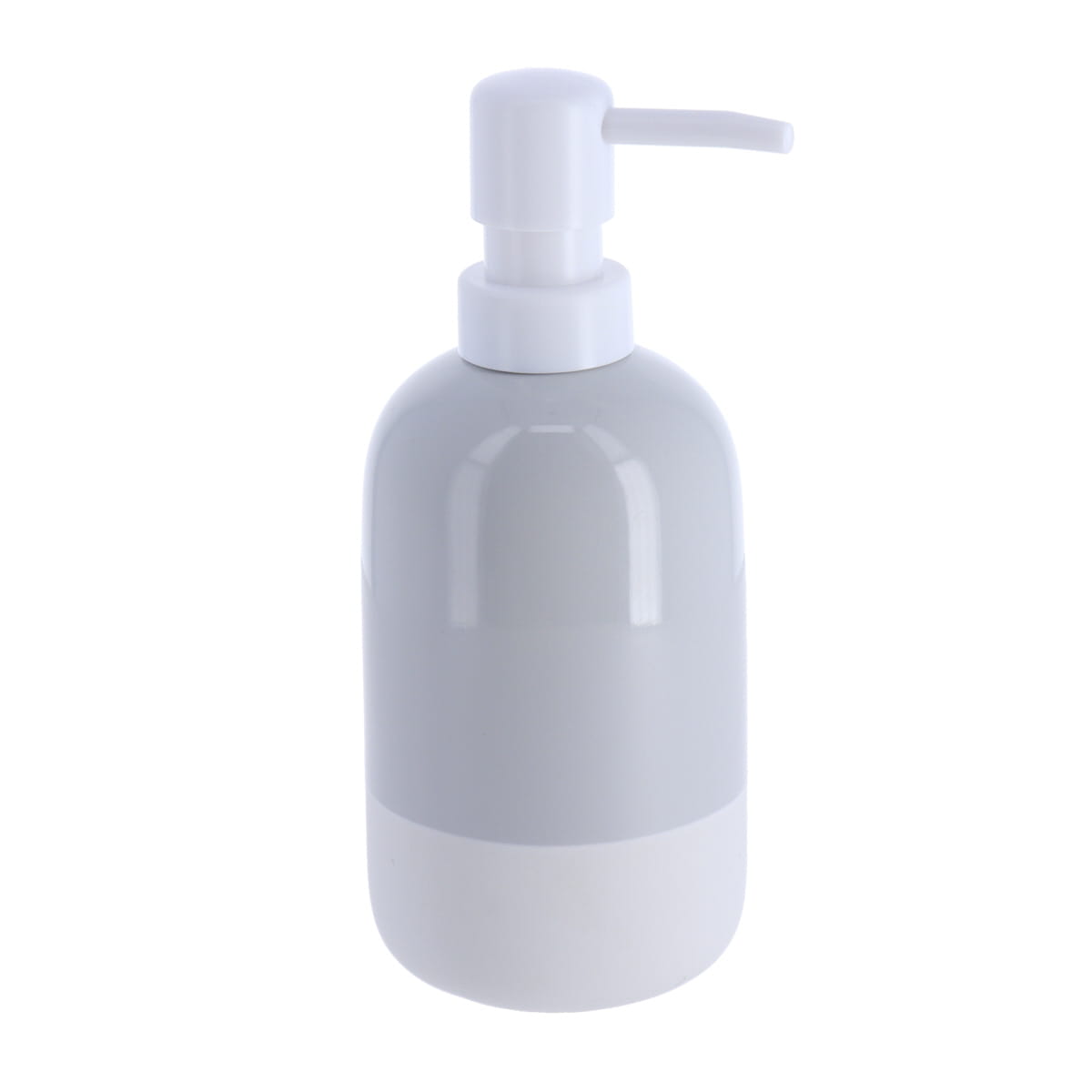 Dozator de Săpun Bicolor din Ceramică 400 ml - Gri transparent