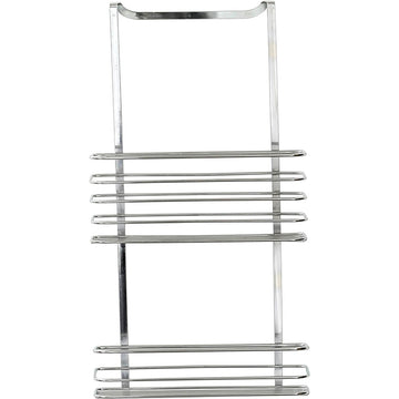 Organizator duș oțel inoxidabil, montare pe paravan, 2 coșuri - Chrome