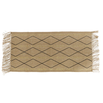 Covoraș Congo din Jute cu Imprimeu Auriu 45x90 CM - Natural/Negru