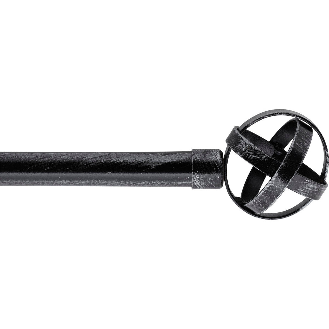 Set Galerie Extensibilă 210-380 CM Finial Capri Φ19MM - Negru Argintiu