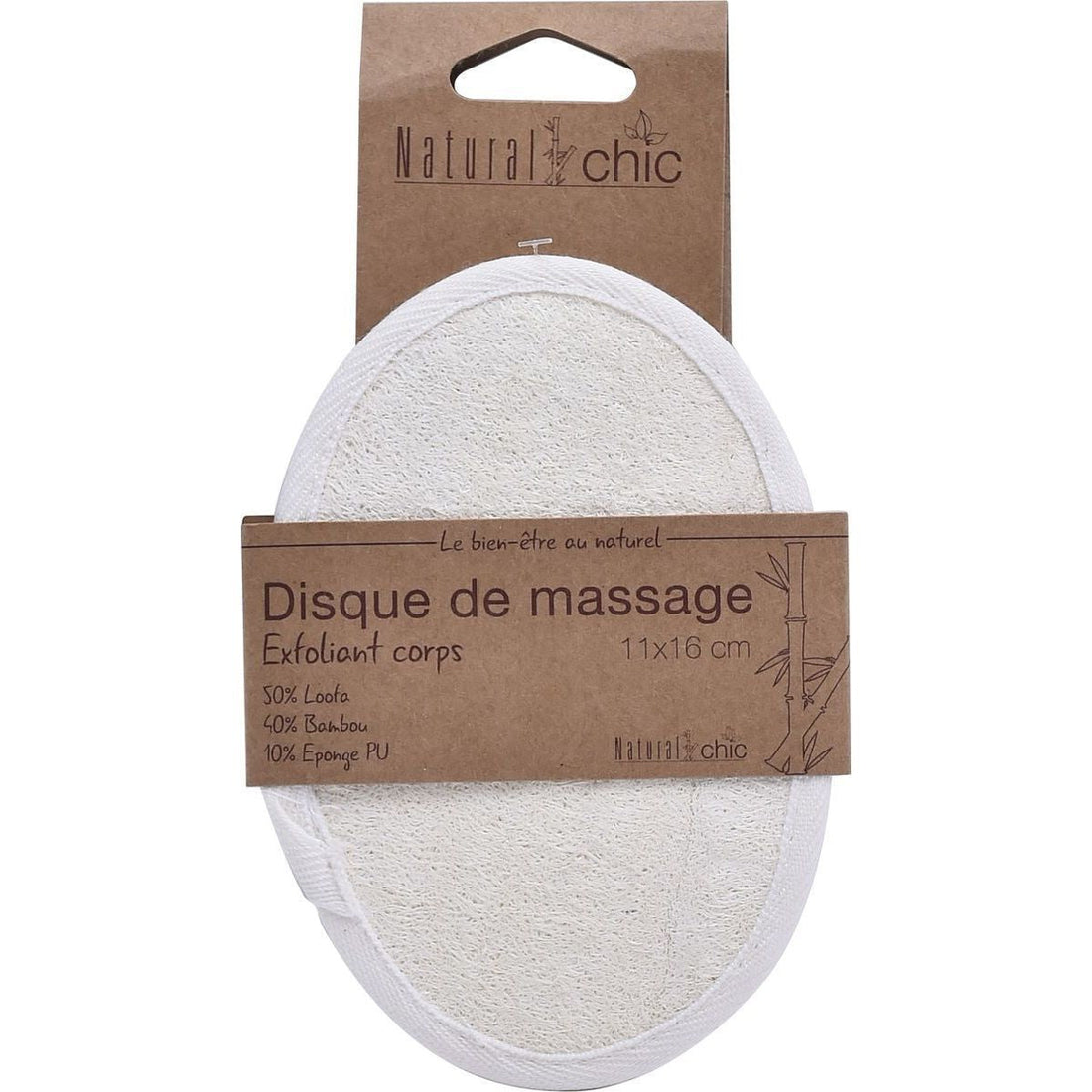 Pad de Masaj Exfoliant pentru Corp Bambus Mărime Mică - Natural