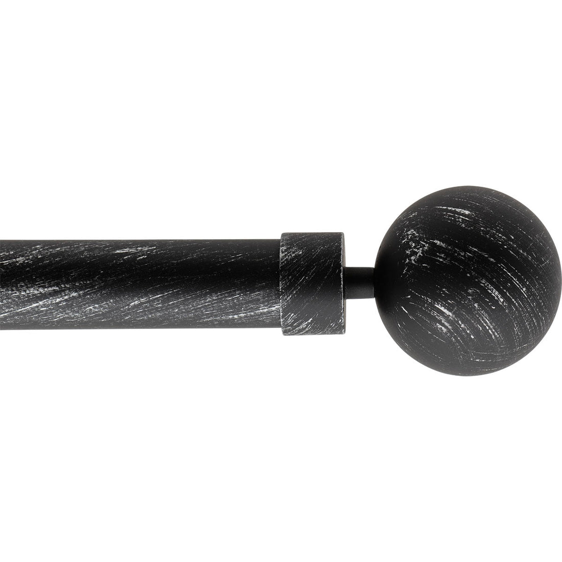 Set Galerie Extensibilă 210-380 CM Finial Gaia Φ28MM - Negru Argintiu