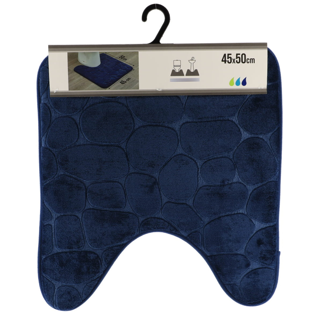 Covoraș de Toaletă din Microfibră cu Spumă de Memorie 45x50 CM - Navy Blue