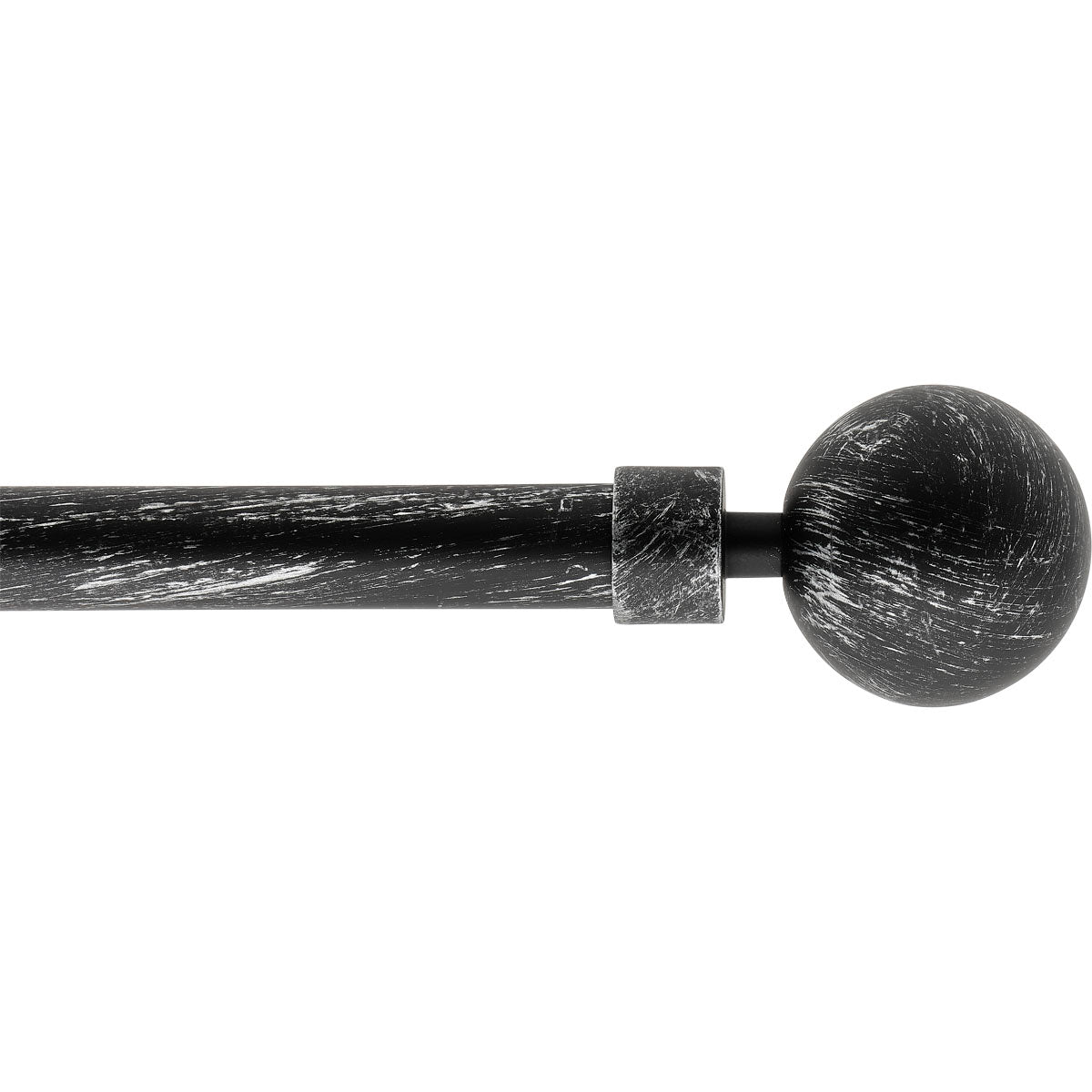 Set Galerie Extensibilă 120-210 CM Finial Basic Φ19MM - Negru Argintiu