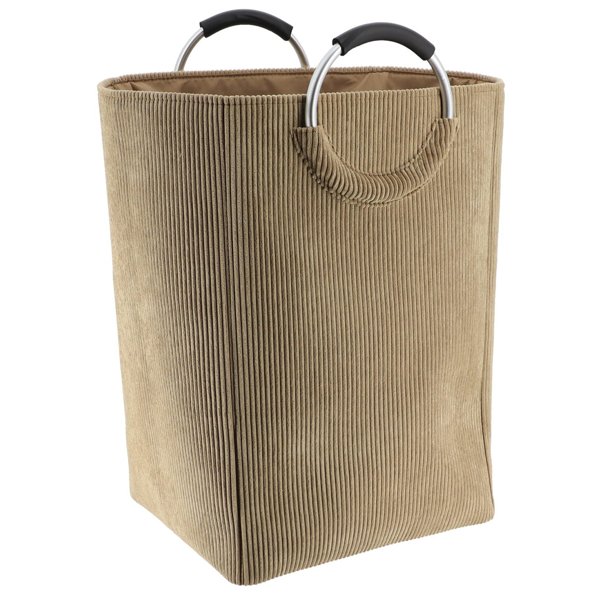 Coș Pliabil Pentru Rufe din Corduroy 55L - Taupe