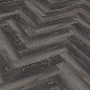 Parchet LVT Texturat Herringbone 3 mm Smoked Pine Black - W55