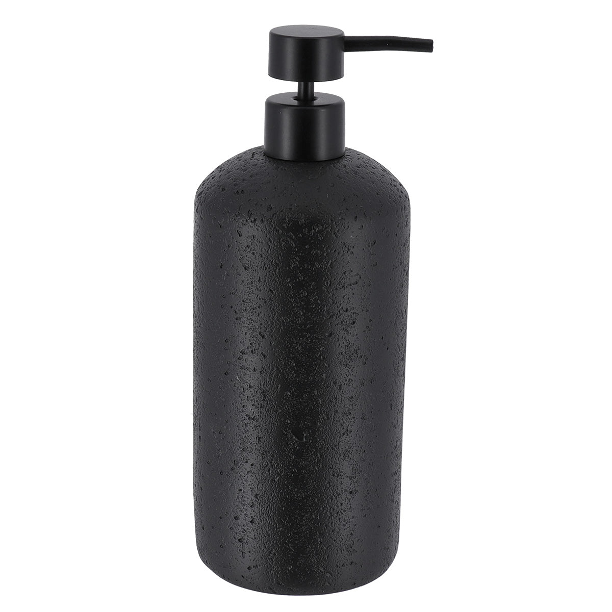 Dozator săpun polirasină efect piatră 800 ml - Negru