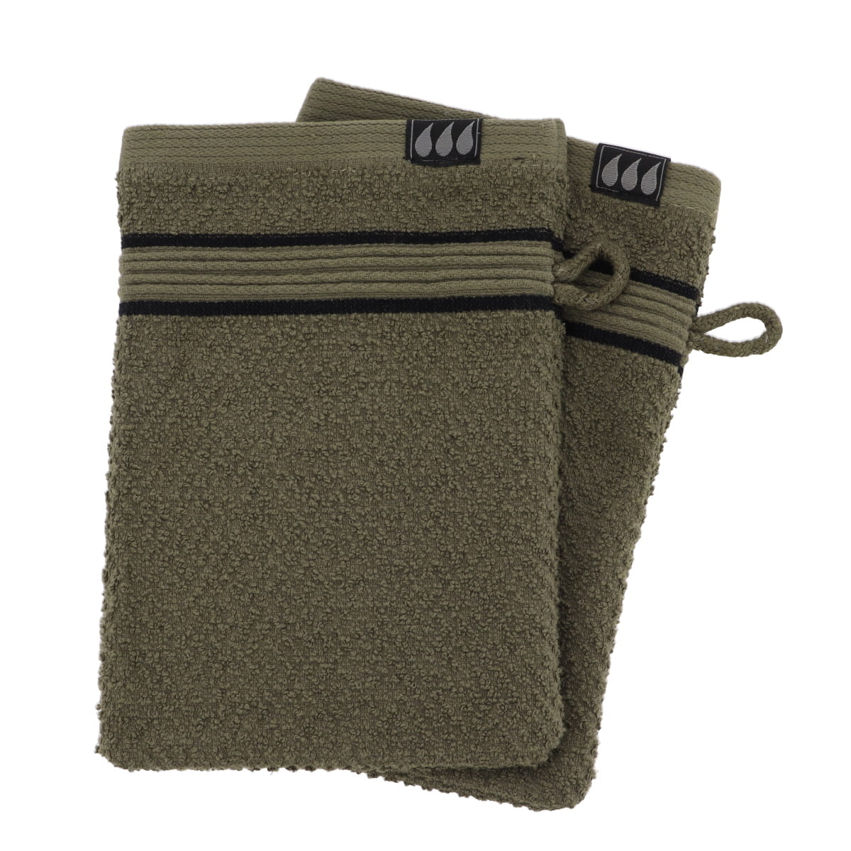 Set de 2 Mănuși 100% Bumbac 15x21 cm - Khaki/Negru