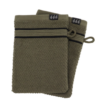 Set de 2 Mănuși 100% Bumbac 15x21 cm - Khaki/Negru